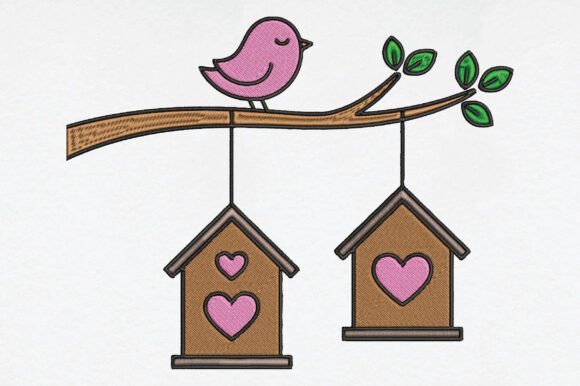 Birds Colorful and Birdhouse Embroidery Review