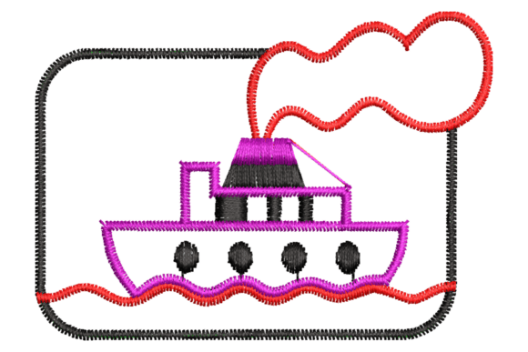 Cute Cartoon Steamboat Embroidery Design Review