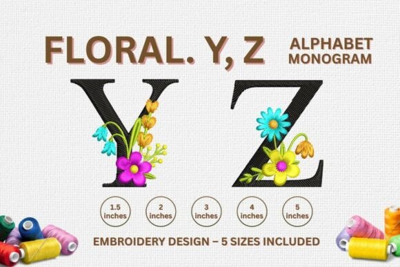 Floral Embroidery Letter Designs Y, Z Review